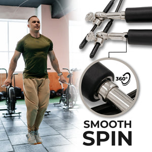 Adjustable Lightweight Jump Rope, man jumping rope during training – Warm Body Cold Mind