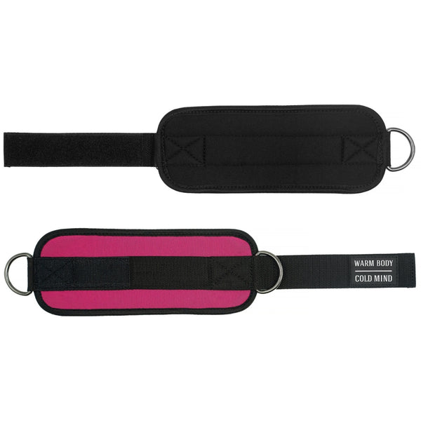 Pink Adjustable Ankle Straps for Cable Machines - Warm Body Cold Mind