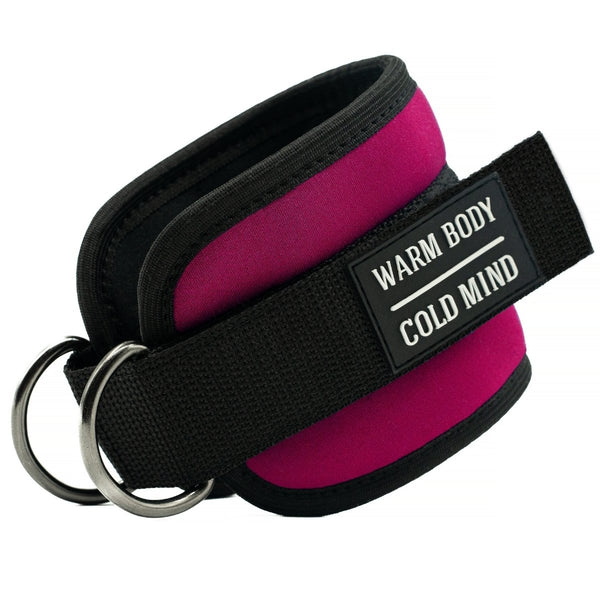 Pink Adjustable Ankle Straps for Cable Machines - Warm Body Cold Mind
