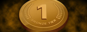 Bronze medal with "Tier 1 Bronze" text - Warm Body Cold Mind