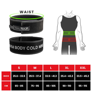 Weightlifting black Lever Belt with white 