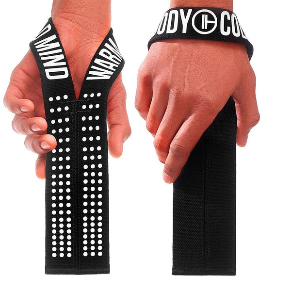 Weight Lifting Wrist Straps V1 Black/White