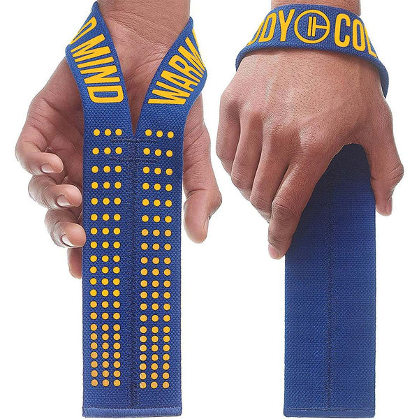 Weight Lifting Wrist Straps V1 Navy/Orange