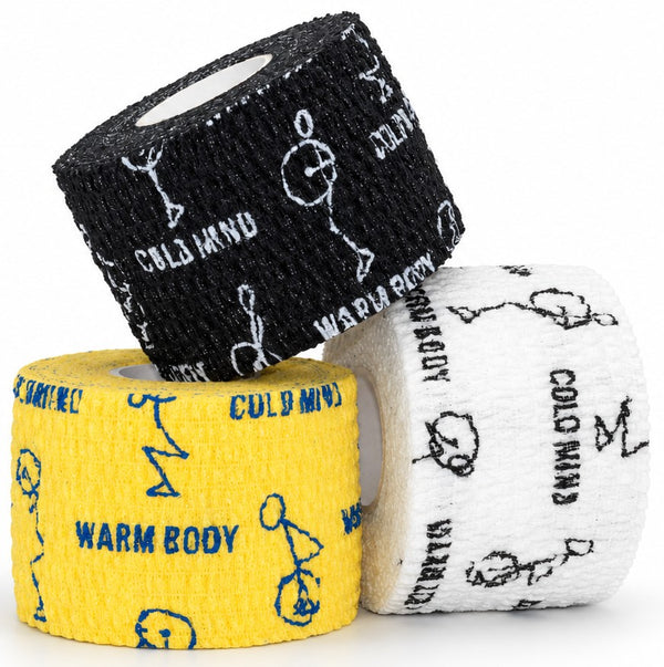 Weightlifting Thumb Tape Mix (Black, Yellow, White) 3 per pack - Warm Body Cold Mind