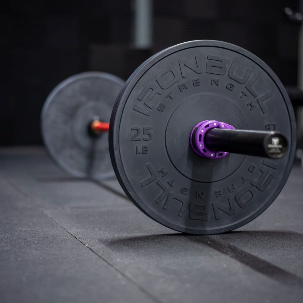 IRONBULL STRENGTH Barbell Collars V2 in use