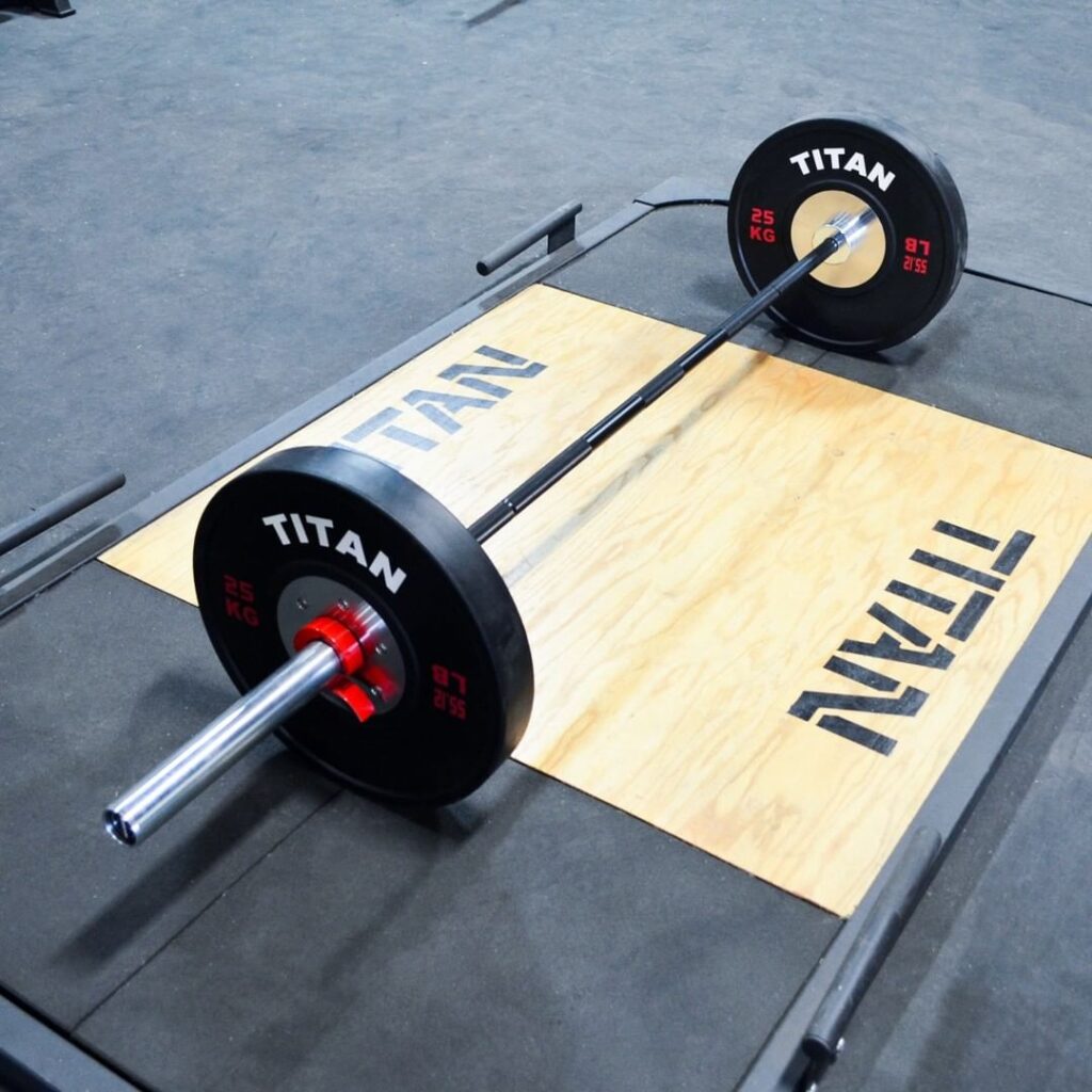 TITAN FITNESS Quick Release Weight Clamp Collars in use