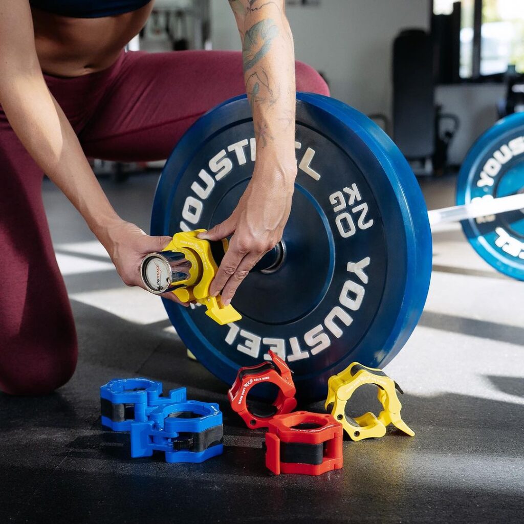 WBCM Barbell Collars Pro in use